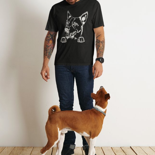 Camiseta Basenji Hound Sketch Head (Criador carregado)