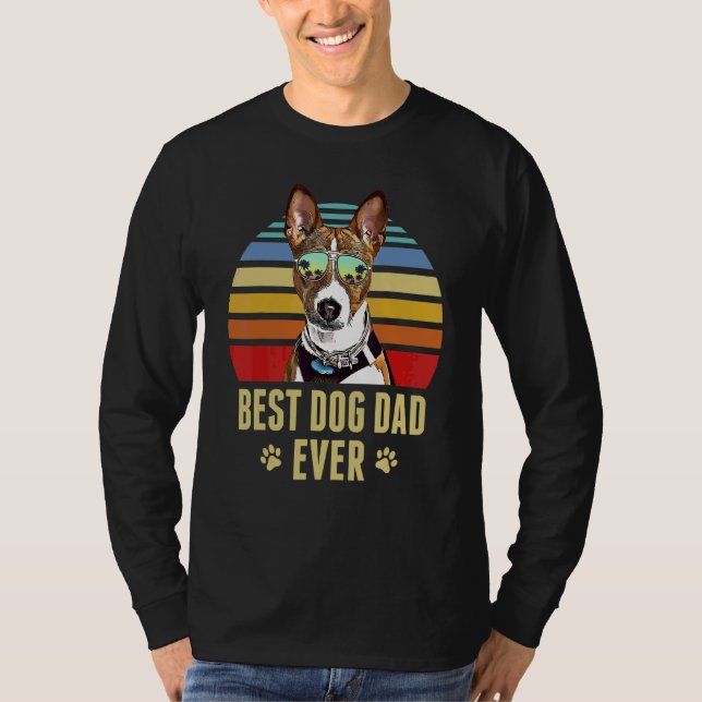 Camiseta Basenji Melhor Pai De Cachorro Alguma Vez Retro Su (Frente)