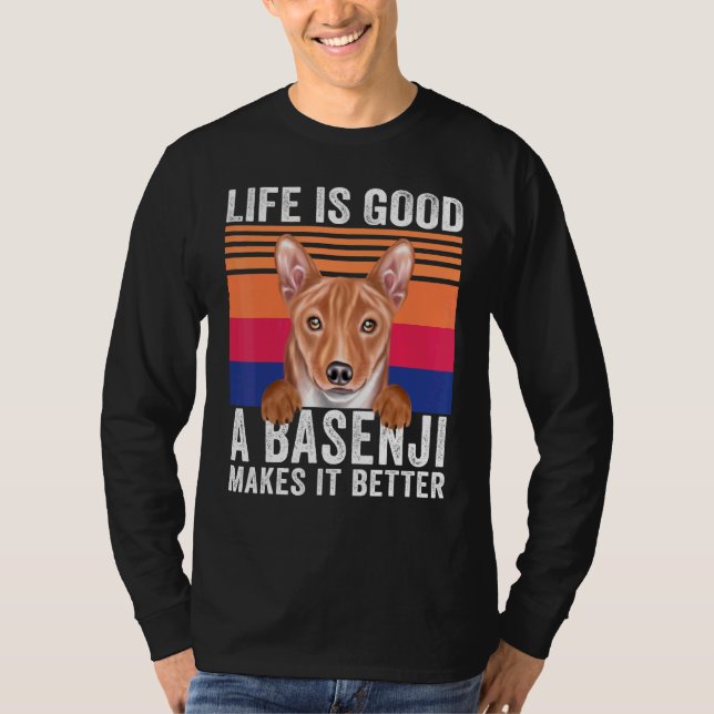 Camiseta Basenjis Torna Sua Vida Boa Vintagem (Frente)
