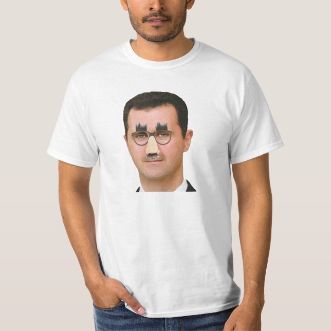 Camiseta Bashar Al-Assad com o t-shirt engraçado dos vidros (Frente)