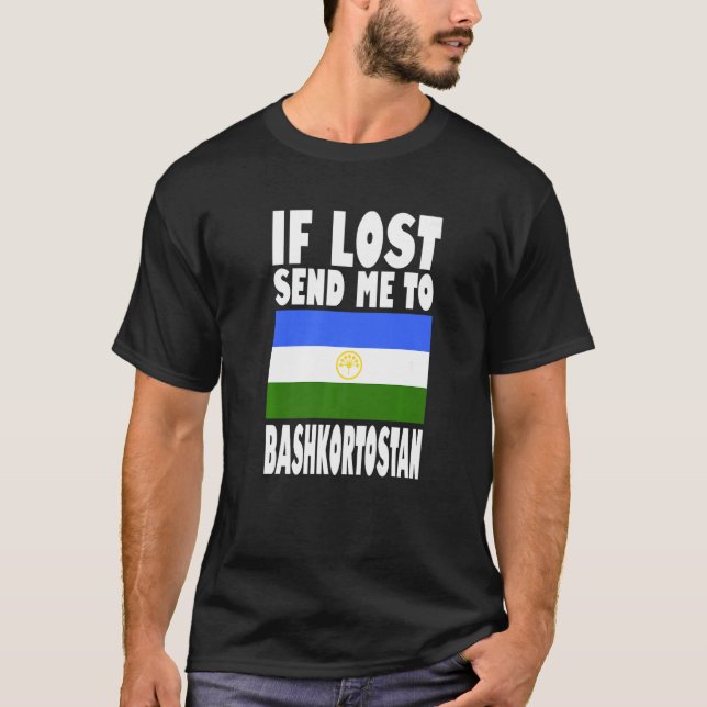 Camiseta Bashkortostan Flag Design Se perdido me envie para (Frente)