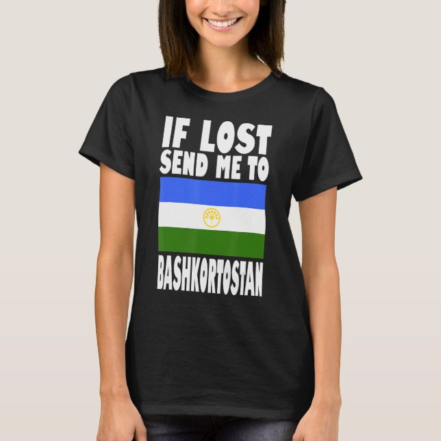 Camiseta Bashkortostan Flag Design Se perdido me envie para (Frente)