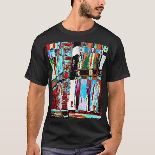 Camiseta Basic Dark T-Shirt – Collapse Reflection Abstract  (Frente)