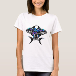 Camiseta básica 3D Design digital colorida para mu