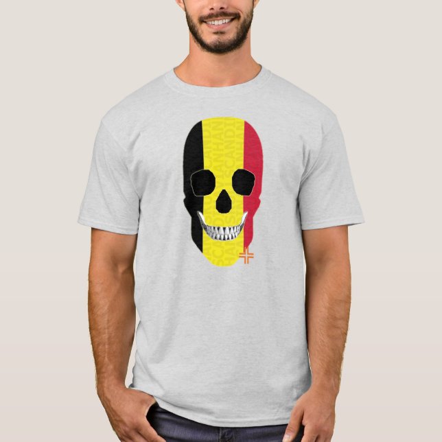 Camiseta básica B2 da HANDSKULL Bélgica (Frente)