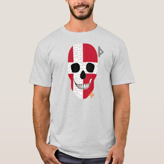 Camiseta básica B2 da HANDSKULL Dinamarca (Frente)