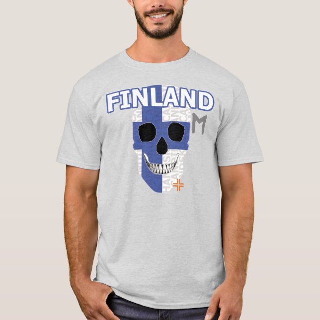 Camiseta básica B2 da HANDSKULL Finlândia (Frente)