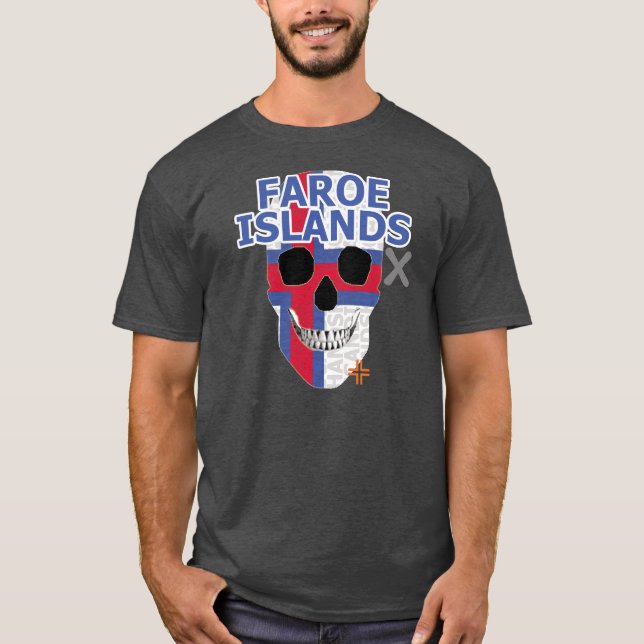Camiseta básica B2 das Ilhas Faroé HANDSKULL (Frente)