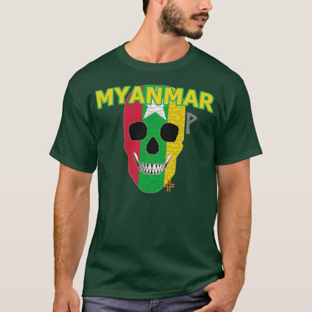 Camiseta básica B2 HANDSKULL Myanmar (Frente)