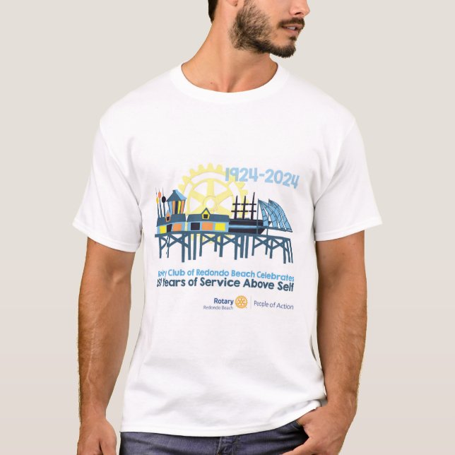 Camiseta básica com gráfico de celebração centenár (Frente)