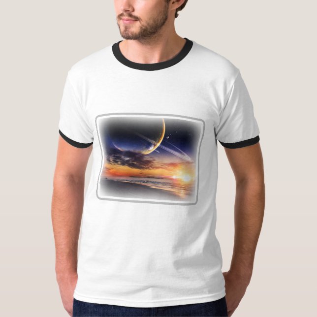 Camiseta Básica Cosmic Planet Horizon (Frente)