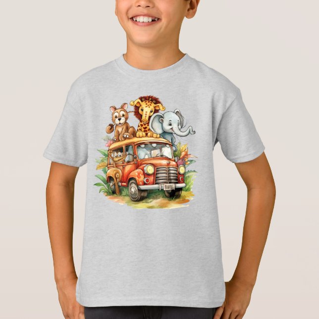 Camiseta Básica das Crianças Animais (Frente)