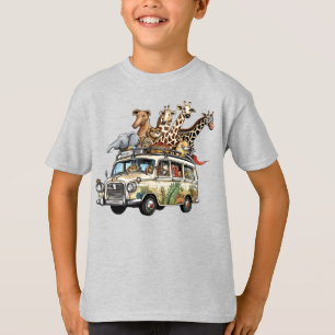 Camiseta Básica das Crianças Animais