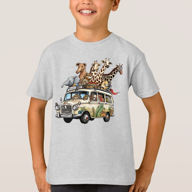 Camiseta Básica das Crianças Animais (Frente)