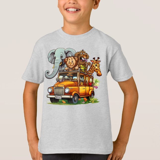 Camiseta Básica das Crianças Animais (Frente)