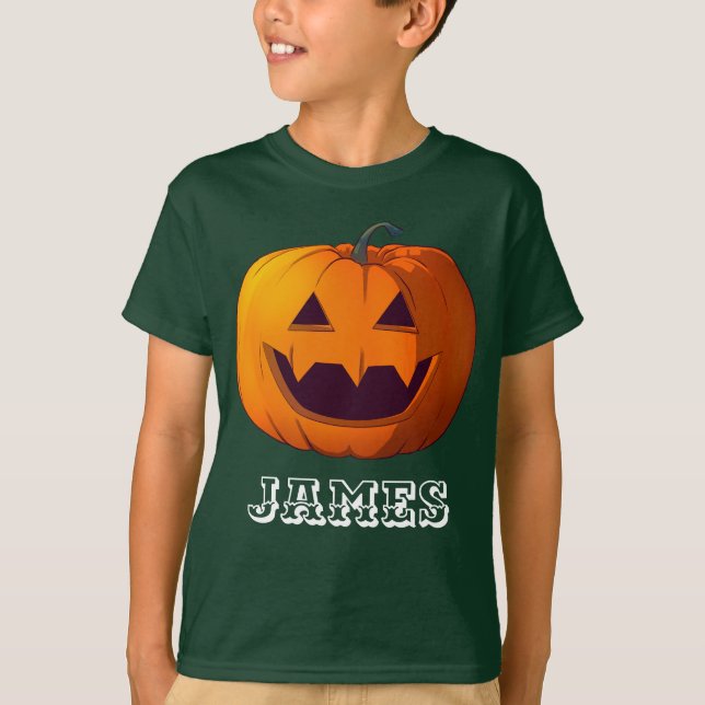 Camiseta Básica das Crianças do Halloween (Frente)