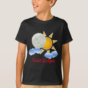 Camiseta Básica das Crianças Eclipse Sun e Moon