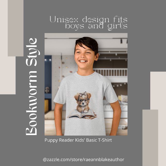 Camiseta Básica das Crianças Leitoras de Puppy (Criador carregado)