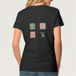 Camiseta básica das irmãs Stella com códigos QR na