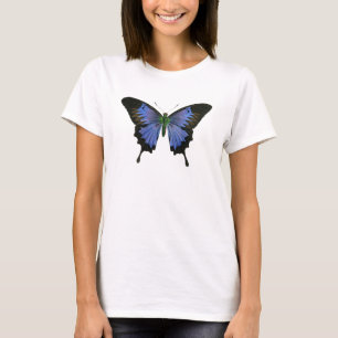 Camiseta Básica das Mulheres da Borboleta Azul