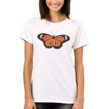 Camiseta Básica das Mulheres da Borboleta Monarch