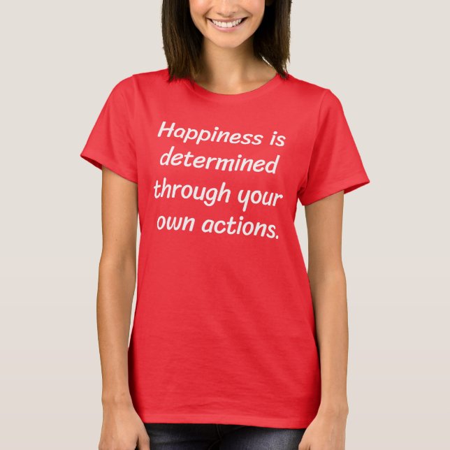 Camiseta Básica das Mulheres da Felicidade (Frente)