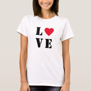 Camiseta Básica das Mulheres do Coração de Amor