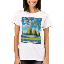 Camiseta Básica das Mulheres no Dia da Terra, Arte