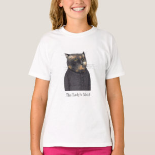 Camiseta Básica Das Raparigas CAT, DA LADY