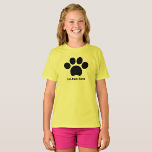 Camiseta Básica Das Raparigas Im-Paw-Tant