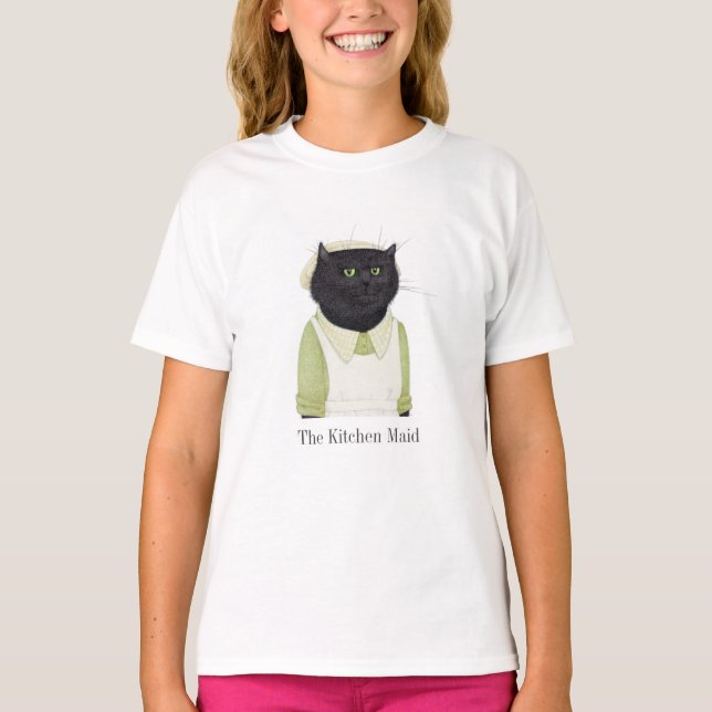 Camiseta Básica das Raparigas KITCHEN MAID CAT (Frente)