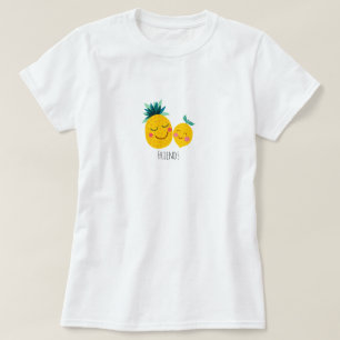 Camiseta básica de abacaxi e limão para mulheres