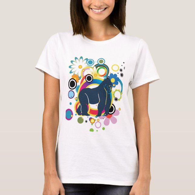 Camiseta básica de abstrato Gorilla-Camisa (Frente)