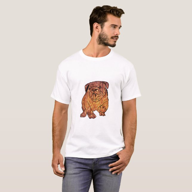 Camiseta Básica de Arte para Bulldog Francesa, Bra (Frente Completa)