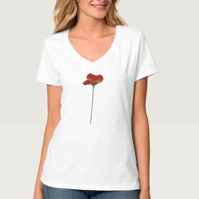 Camiseta básica de camiseta-do-pescoço-feminino (Frente)