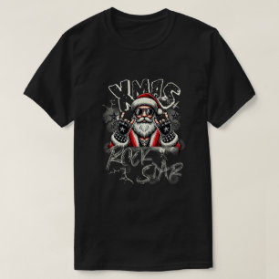 Camiseta básica de camiseta Santa Claus Rock