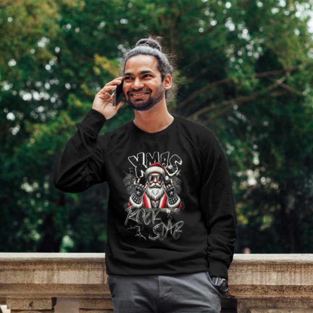 Camiseta básica de camiseta Santa Claus Rock (Criador carregado)