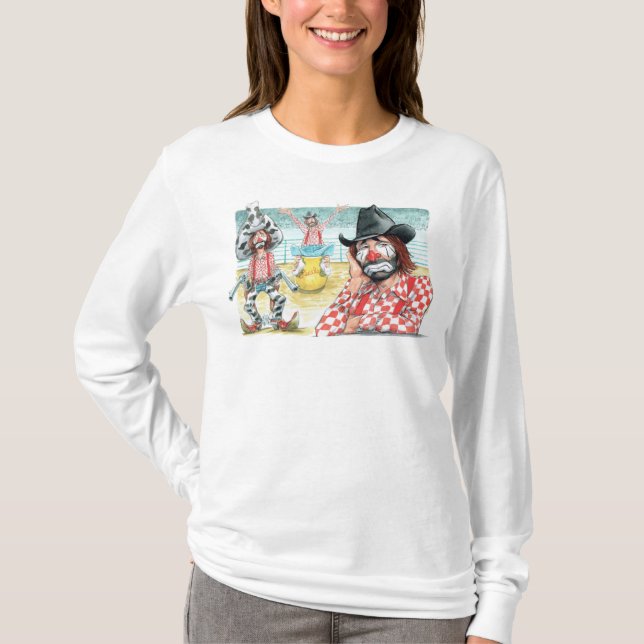 Camiseta básica de capa longa das mulheres LECILE (Frente)