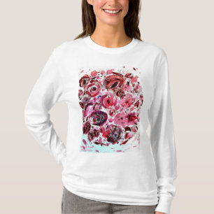 Camiseta básica de capa longa feminina apaixonada
