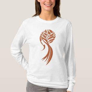 Camiseta básica de capuz comprida das mulheres na