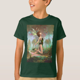 Camiseta básica de crianças de fada de floresta