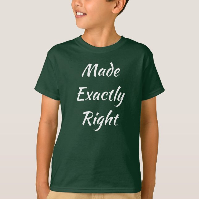 Camiseta Básica De Crianças Feita Exatamente (Frente)