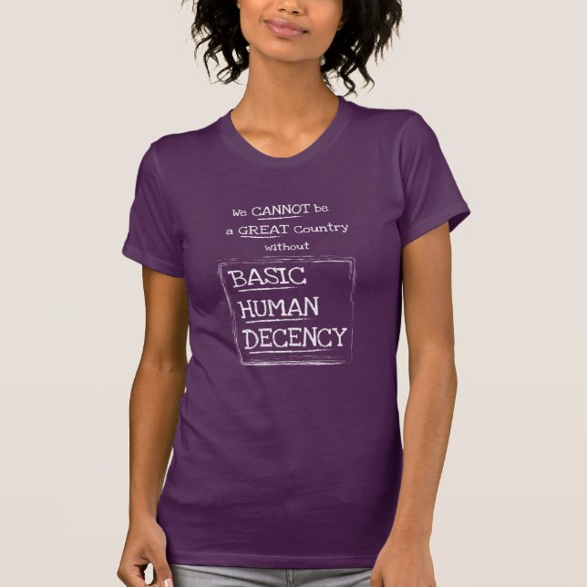 Camiseta Básica de Decência Humana do País excelen (Frente)