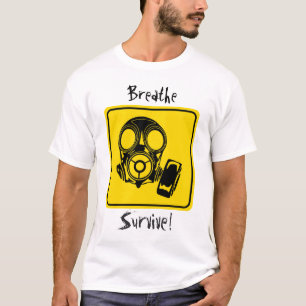 Camiseta básica de design de máscara de gás mascul