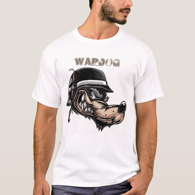 Camiseta básica de design de Wardog (Frente)
