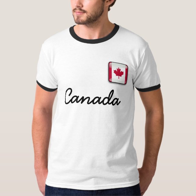 Camiseta básica de engomar masculina do Canadá (Frente)