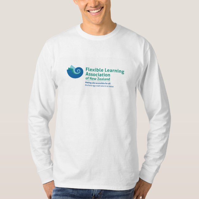 Camiseta básica de folhas longas FLANZ em cores (Frente)