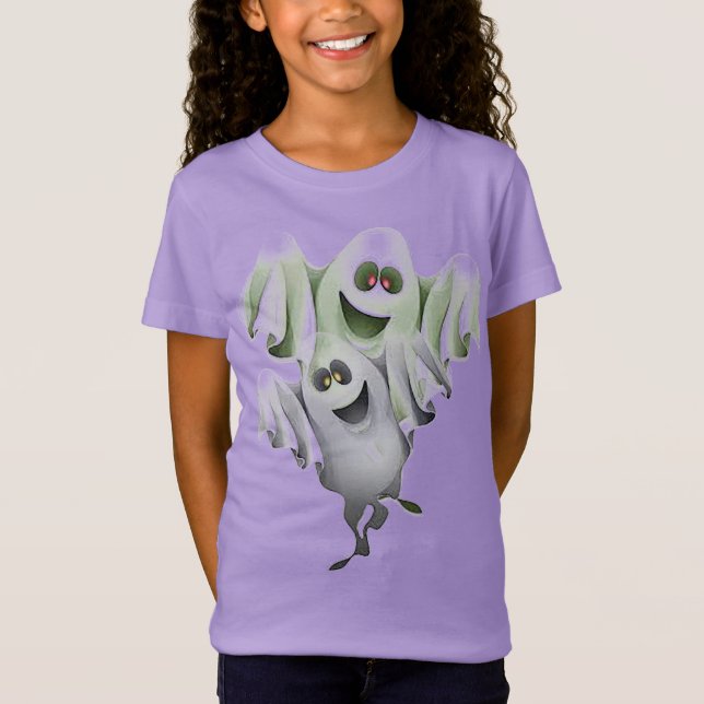 Camiseta Básica de Halloween da Garota Fantasma Am (Frente)