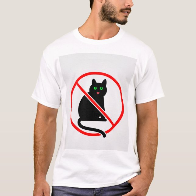 Camiseta Básica de Homens sem Gatos (Frente)