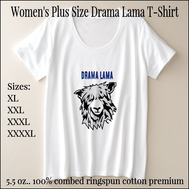 Camiseta básica de Lama e Drama de tamanho feminin (Criador carregado)